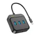 HUB адаптер HOCO Easy link 4-in-1 Gigabit Ethernet Adapter HB35 (Type-C to USB3.0x3+RJ45)(L=0.2M)