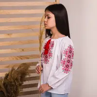 Вышиванка Moderika Соломийка белая с красной вышивкой 116