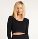 Кроп-топ лонгслив в рубчик CROP TOP RIB one size 18861 черный