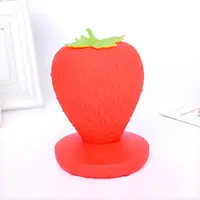 Силиконовый LED светильник-ночник с аккумулятором Клубника. Красный