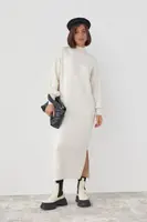 Довга сукня oversize з розрізами - кремовий колір, M