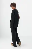 В'язаний костюм у рубчик вільного крою - чорний колір, ONE SIZE