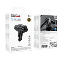 Адаптер автомобильный BOROFONE Ocean car BT FM transmitter BC61 |2USB/1Type-C, 45W/3A, PD/QC|