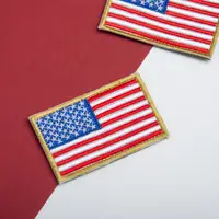 Набір шевронів 2 шт на липучці Прапор США кольоровий та сірий 5х8 см вишитий патч нашивка шеврон Америки