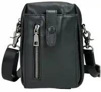 Небольшая мужская кожаная сумка  Tiding Bag черная