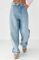 Джинси Baggy з підгорнутим поясом - джинс цвет, 38р