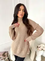 В'язана сукня-туніка AO127 Бежева Oversize S-L