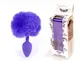 Анальная пробка ( размер S ) с хвостом Boss Series - Silicon PLUG Bunny Tail Purple