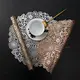 Сервировочная салфетка круглая под горячее, коврик сервировочный розово-золотистый набор 2 шт