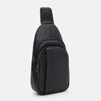 Чоловічий рюкзак шкіряний через плече Borsa Leather K1617f-black