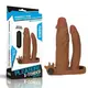 Насадка двойная с вибрацией Add 2" Vibrating Double Penis Sleeve, Brown