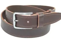 Кожаный мужской ремень под джинсы Skipper 1114-38-3 коричневый 3,8 см