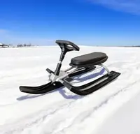 Детские санки - снегокат Snow Racer с рулем, передним амортизатором и ножным тормозом · Сани управляемые до 30 кг