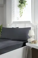 Простынь на резинке сатин с наволочками First Choice Satin Fitted Dark Grey 180х200см (+30см)