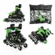 Роликовые коньки Best Roller 452-М колеса PVC светятся. Black and Green (размер 34-38) (173838)