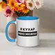 Кружка "Я кухар мені можна", Голубой, украинская, Деревянная подарочная коробка с гравировкой, 330 мл