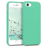 Чехол для iPhone SE 2022 / SE 2020 / 8 / 7 - Cиликоновый с микрофиброй, Mint (1)