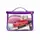 Большая прозрачная косметичка-чемоданчик ORGANIZE  24x18x12 см L (фиолетовый)