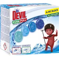Туалетные блоки без корзины для унитаза Dr.Devil Push Pull Полярная вода 8595025835703 80 г