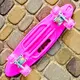 Скейт Пенни борд Skate со светящимися колесами ,алюминиевая подвеска не скользящая поверхность Розовый