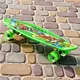 Скейт Пенни борд Skate со светящимися колесами алюминиевая подвеска не скользящая поверхность Зелёный