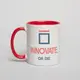 Кружка "Innovate or Die", Красный, английский, Деревянная подарочная коробка с гравировкой, 330 мл