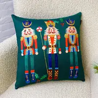 Подушка диванная с бархата Лускунчик 45x45 см (45BP_23NG005)