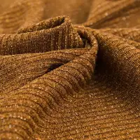 Ткань трикотаж Полоса с металликом V-1/7 т/гірчиця