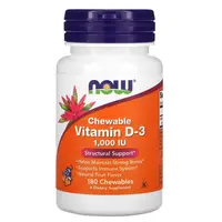 Витамины и минералы NOW Vitamin D3 1000 IU, 180 жевательные таблетки