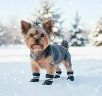 Черевики для собак з хутром різні кольори 3,5 х 5 х 9см