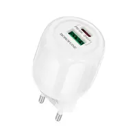 Адаптер сетевой Borofone Lustrous charger BA94A |1USB/1Type-C, 30W/3A, PD/QC|