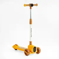 Самокат трехколесный Skyper, колеса PU 125 х 47 мм со светом, музыка, руль складной. Orange (153417)