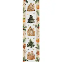 Дорожка на стол Ялинки та будиночки 150x40 см (DR_25NG007)