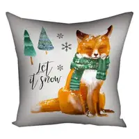 Подушка габардиновая с принтом Let it snow 50x50 см 5P_19NG013