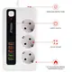 Сетевой фильтр BKL-04 5 USB + 1 Type-C,100-250V, 10А,3 розетки, белый