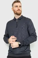 Поло чоловіче з довгими рукавами, колір грифельний, 157R300-3