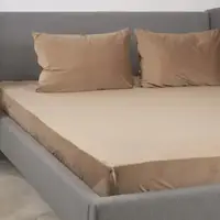 Простирадло на резинці двоспальне ТЕП VELOUR 2-04756_33916 160х200 см капучино