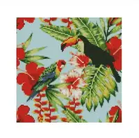 Алмазная картина СА-0010 "Птицы в цветах", размером 30*30см
