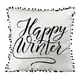 Подушка c мешковины и помпонами Happy winter 45x45 см (45PHBP_19NG001)