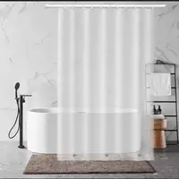 Шторка для ванны из полиэстера водонепроницаемая Bathlux 180x180 см с кольцами занавеска для ванной комнаты