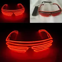 Светодиодные LED EL очки RESTEQ (красные) — светящиеся очки для вечеринок, пати, концертов, фестивалей и клубов