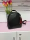 Черная с красным внутри - сумка-рюкзак Lady Bags на два отделения на молнии, со съемными кисточками (0387)