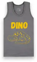 Майка дитяча бавовняна для хлопчика GABBI MKM-21-6 Dino Темно-Сірий на зріст 122 (13121)
