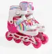 Роликовые коньки Best Roller 084-7 S колеса PU светятся. Pink and White (размер 23-33) (187874)
