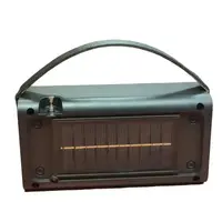 Радіоприймач із сонячною панеллю FM USB MicroSD і ліхтариком NS-222S на акумуляторі Чорний з червоним