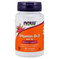 Витамины и минералы NOW Vitamin D3 400 IU, 180 капсул