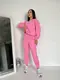 Костюм из микровельвета AO207 Розовый Oversize XL-3XL