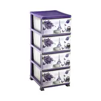 Пластиковый комод с рисунком Лаванда Elif Plastik 298-8LF