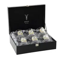 Сет хрустальных стаканов Boss Crystal "БОКАЛЫ ЛИДЕР ПЛАТИНУМ", 6 бокалов, платина, серебро, золото