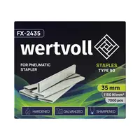 Скоби загартовані для пневмотеплера WERTVOLL, тип 90, 35 мм/5.8х1.25 мм, 7000 шт. Gray (FX-2435)